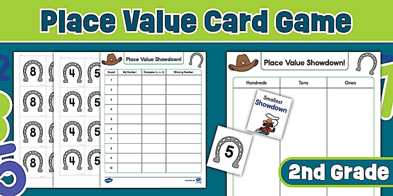 Second Grade Math Place Value Showdown Card Game