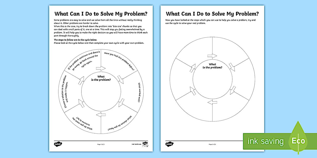 What Can I Do To Solve My Problem? Worksheet / Worksheet