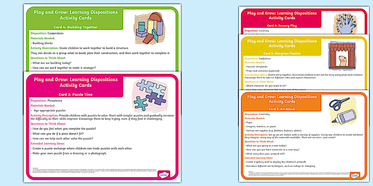 Learning Dispositions Activity Cards (teacher made) - Twinkl
