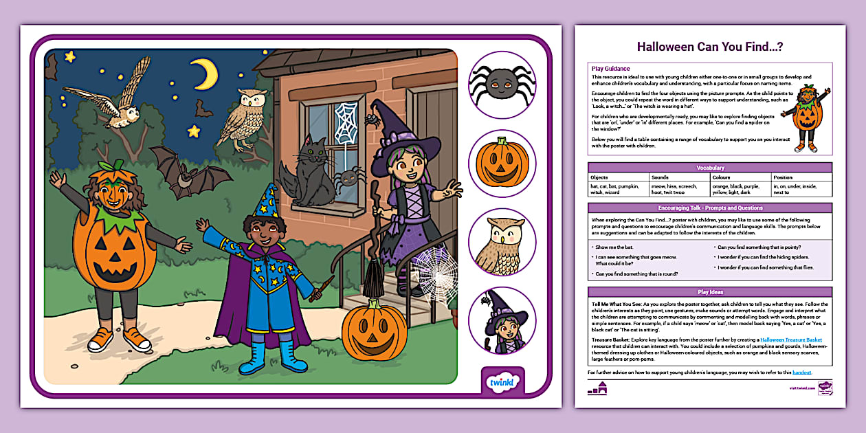 Halloween Can You Find…? Simple Poster and Play Guidance