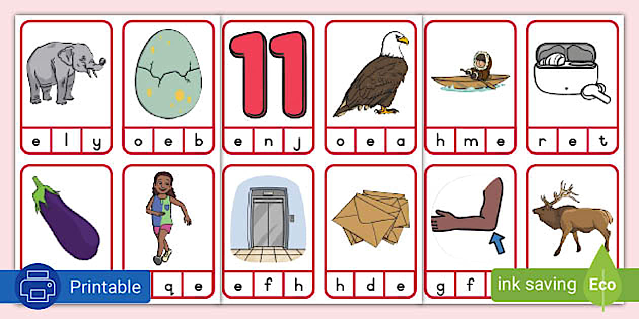 Grade R Phonics: Letter e Peg Card