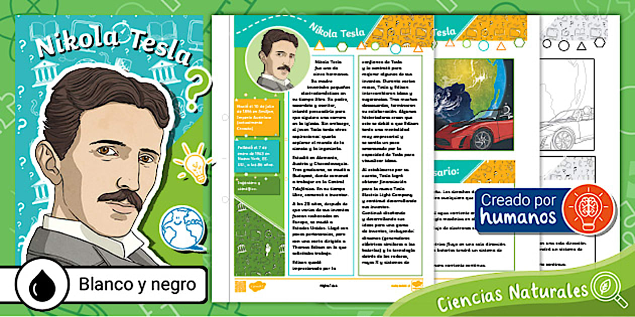 Ficha Informativa | Nikola Tesla | Ciencias | Inventores