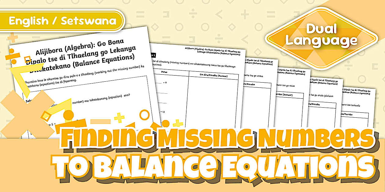 Grade 7 Maths - Term 4 - Algebra: Finding Missing Numbers to Balance ...