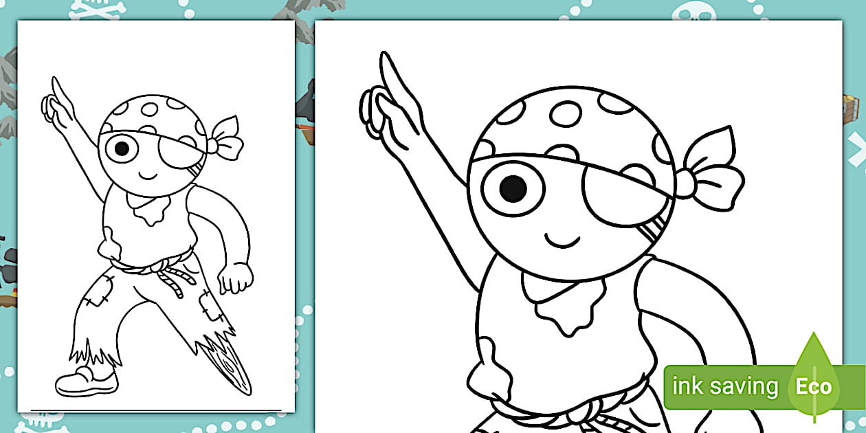 Dancing Pirate Colouring Page (teacher made) - Twinkl