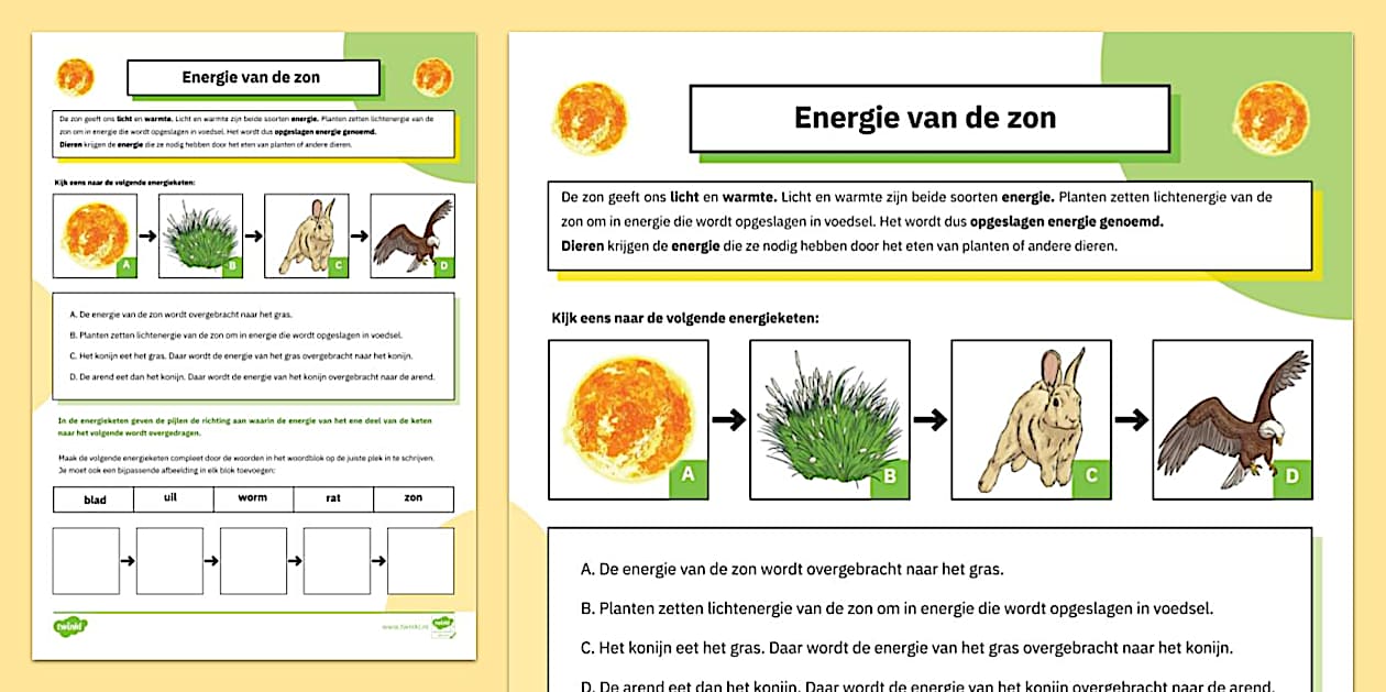 Energie van de zon (Teacher-Made) - Twinkl