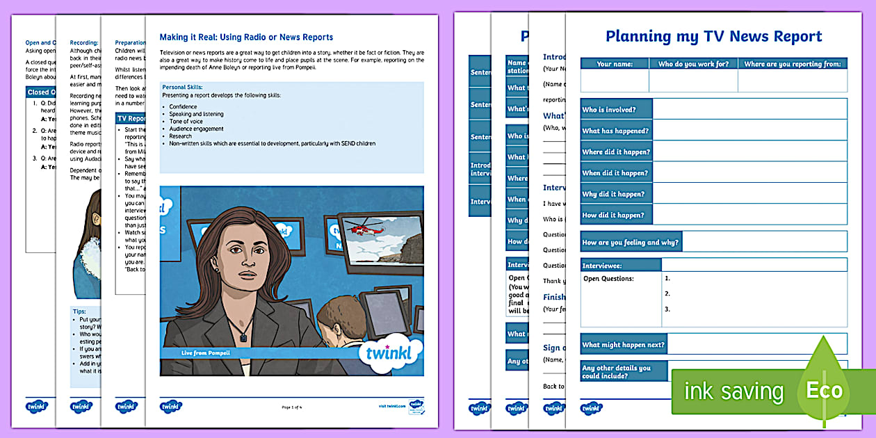 Making a TV or Radio News Report Teaching Ideas - Twinkl