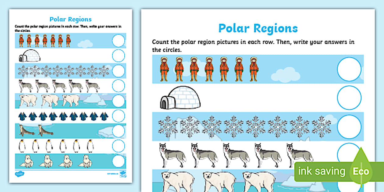 Region In Cursive Cursive Polar Regions Counting Sheet (Hecho por educadores)
