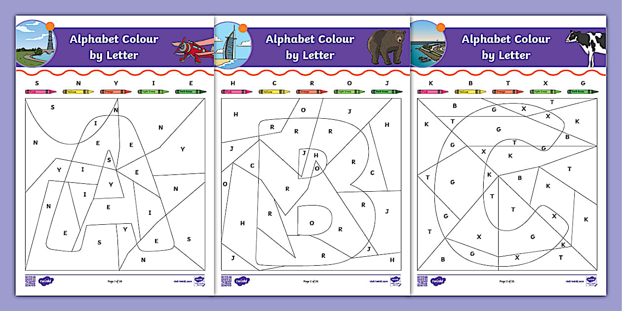 Alphabet Colour by Letter - Uppercase Letters