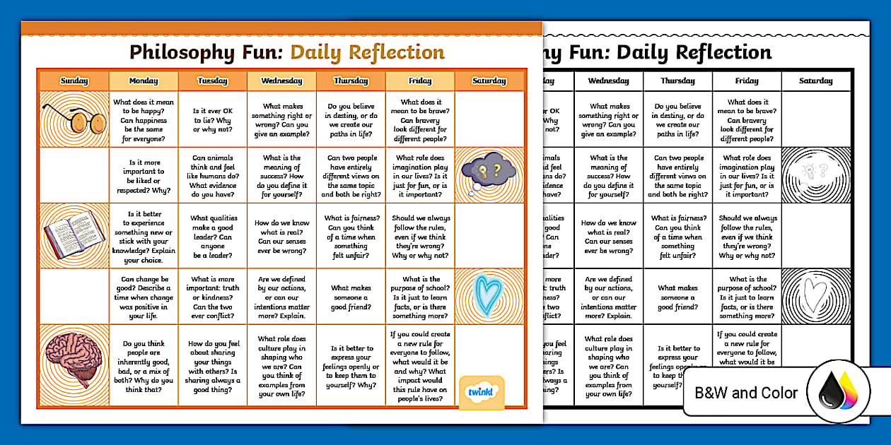 Philosophy Fun: Daily Reflection Calendar for 3rd 5th Grade