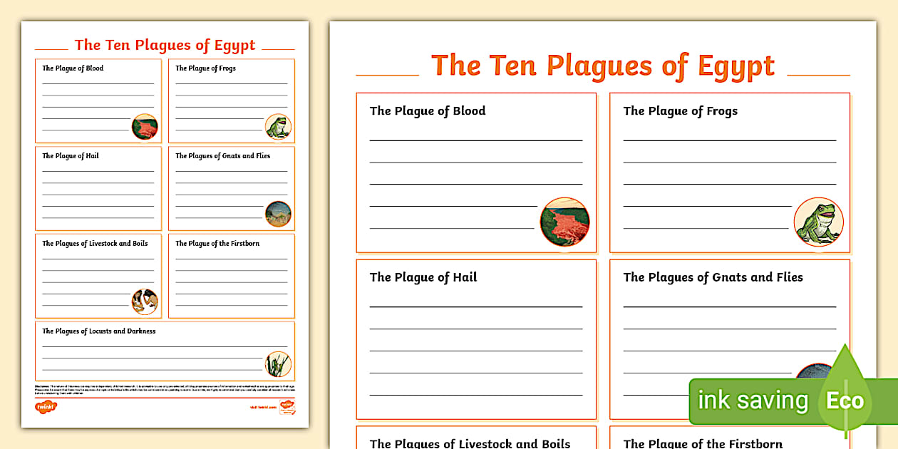Ten Plagues of Egypt Fact File Template (teacher made)