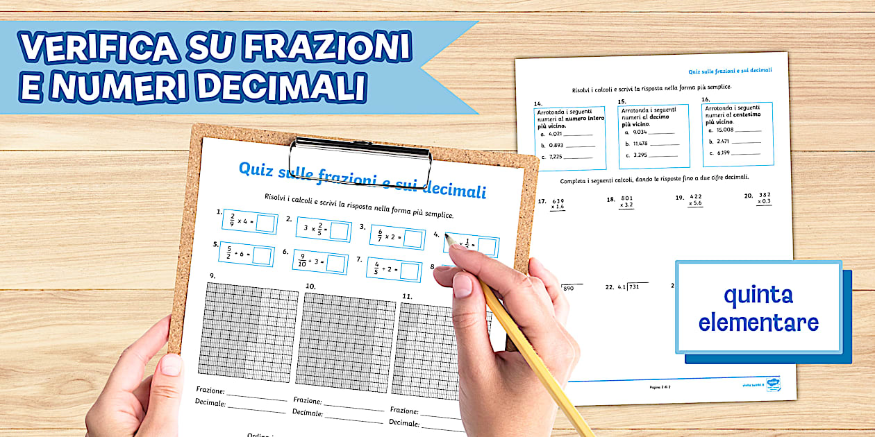 Verifica2 Verifica su frazioni e numeri decimali