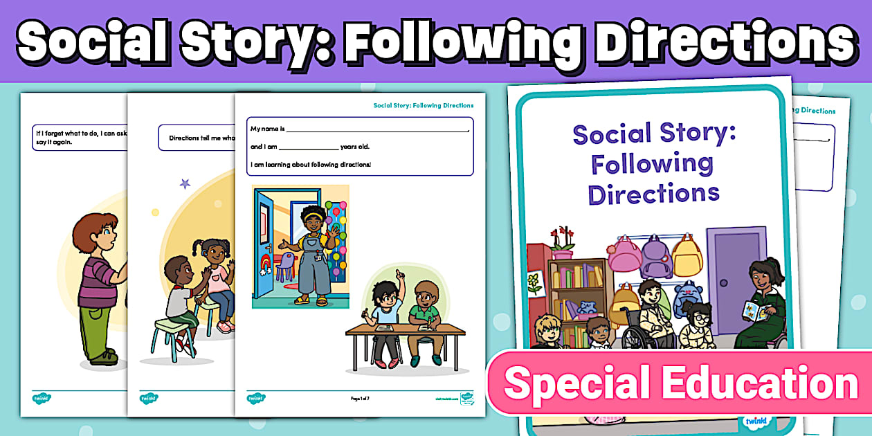 Following Directions Social Story for Special Education