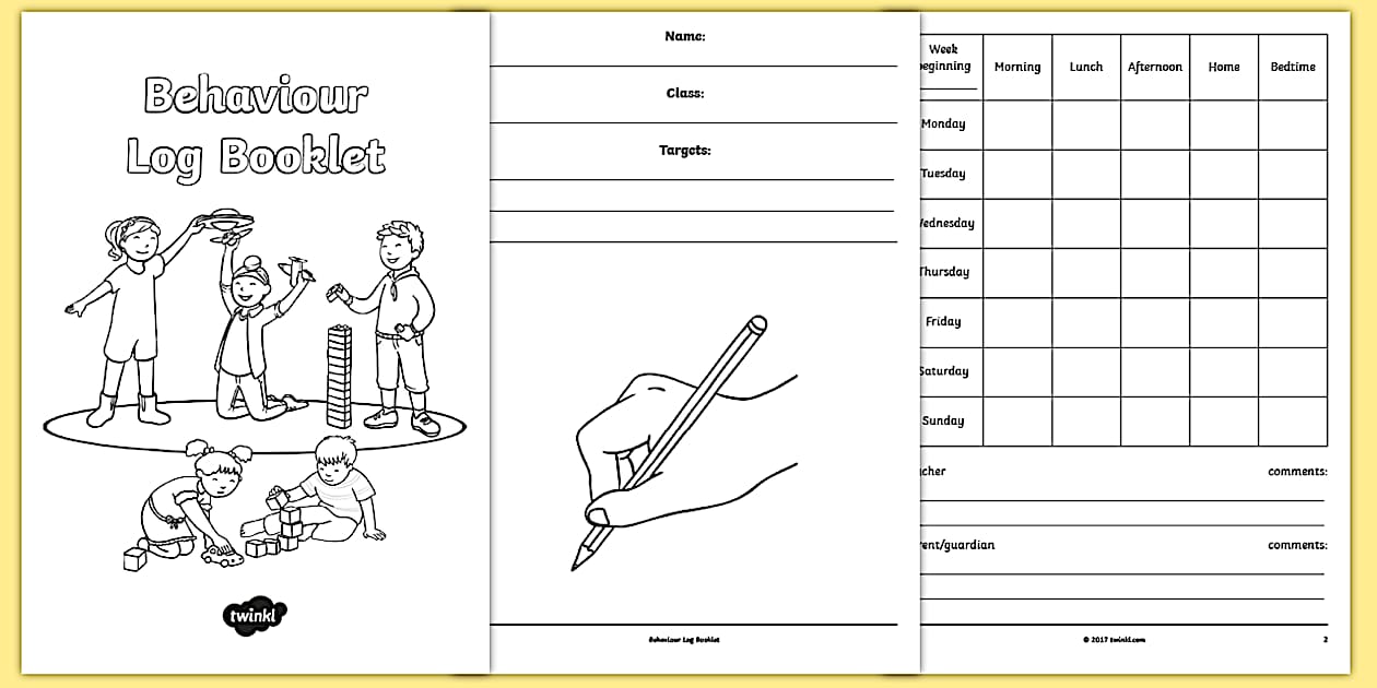 Editable Behaviour Log Booklet (teacher made) - Twinkl