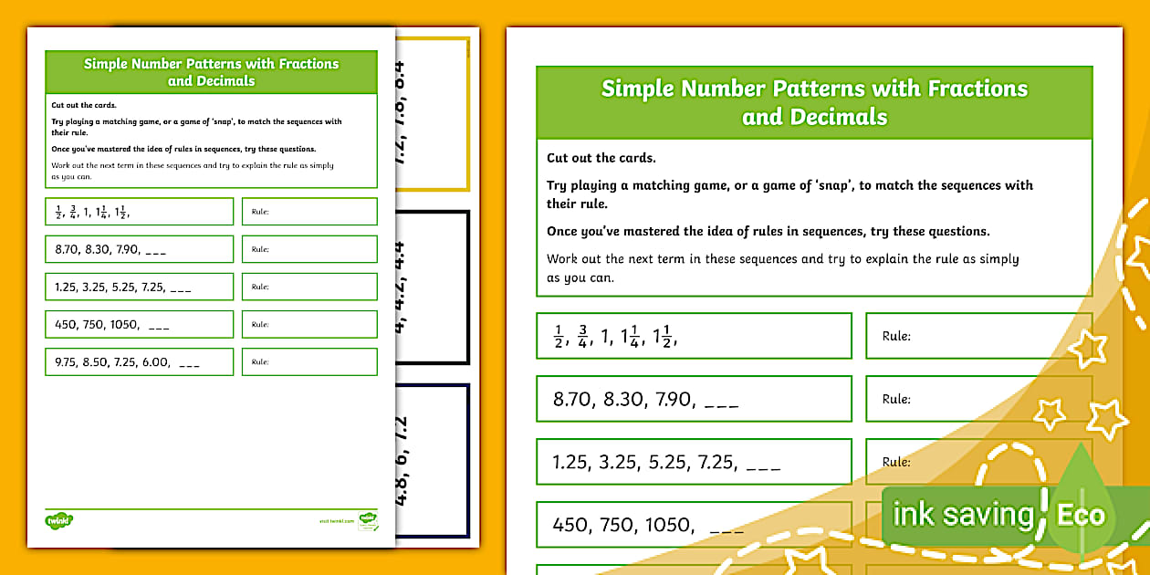 👉 Decimal Number Sequences Matching Cards (Ages 9 - 10)