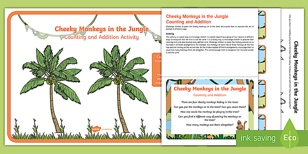 Cheeky Monkeys in the Jungle Counting and Addition Activity