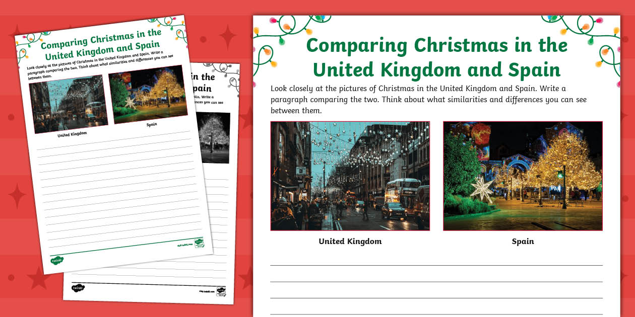 Comparing Christmas in the United Kingdom and Spain Worksheet