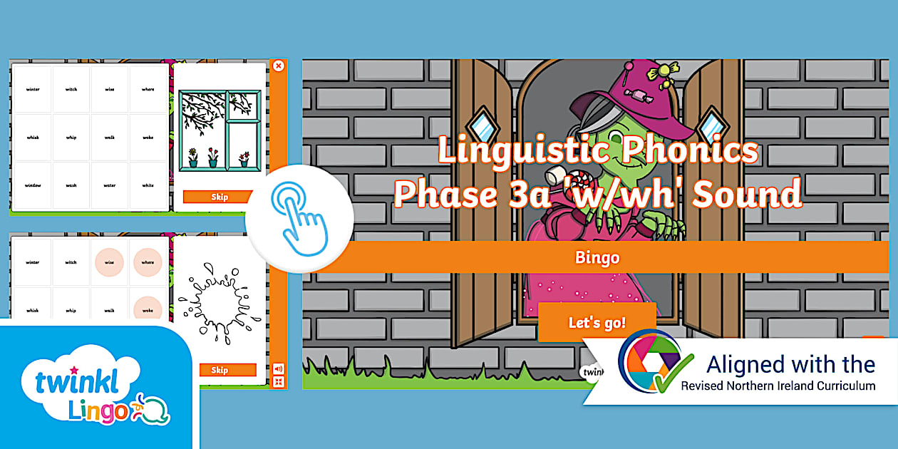 Linguistic Phonics Phase 3a 'w/wh' Sound Bingo Game