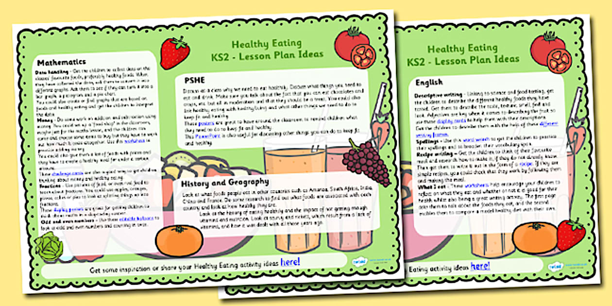 Healthy Eating Lesson Plan Ideas (teacher made) - Twinkl