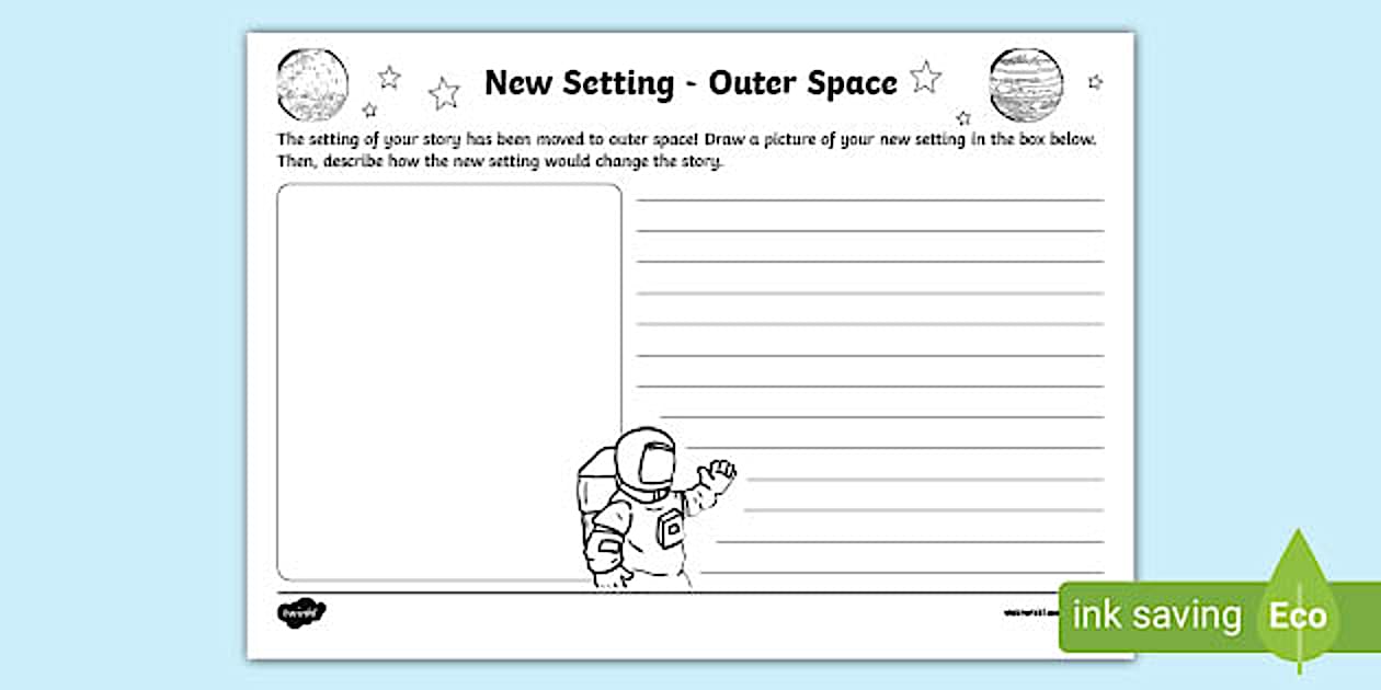 Editable New Setting Outer Space Comprehension Worksheet