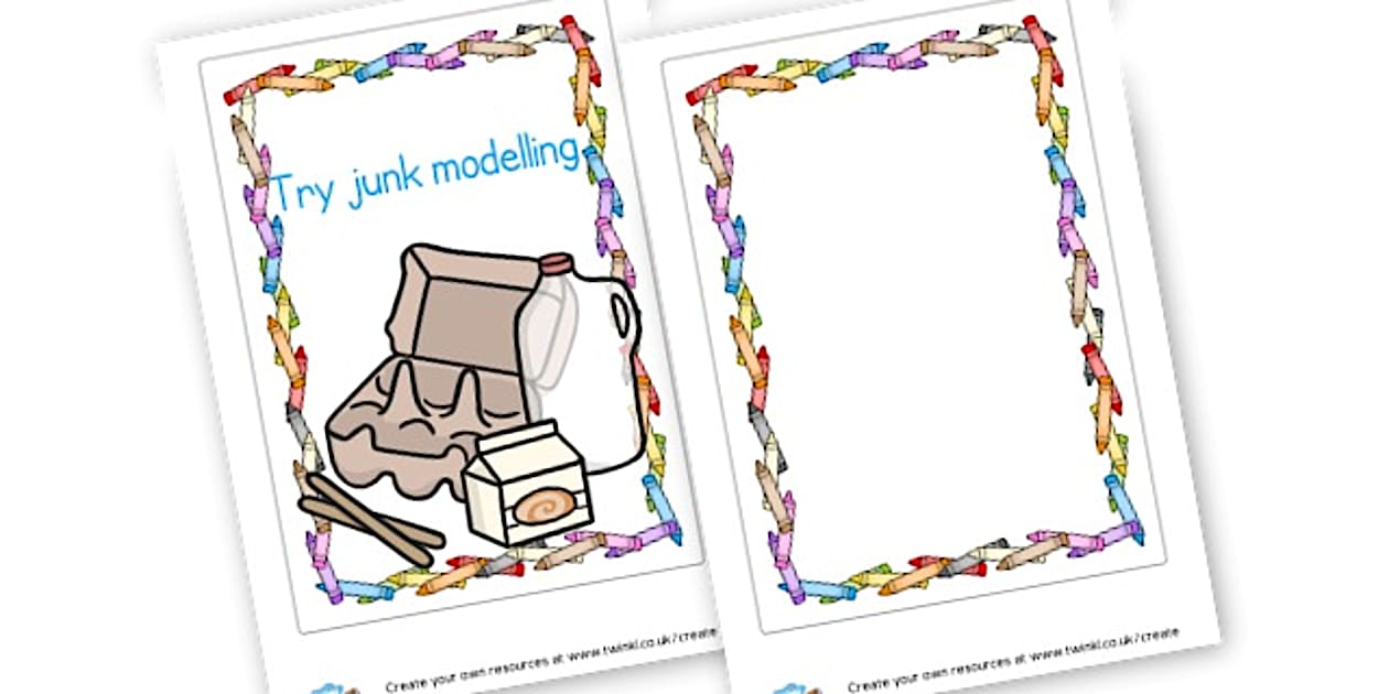 Junk Modelling Sign - Design & Technology (teacher made)