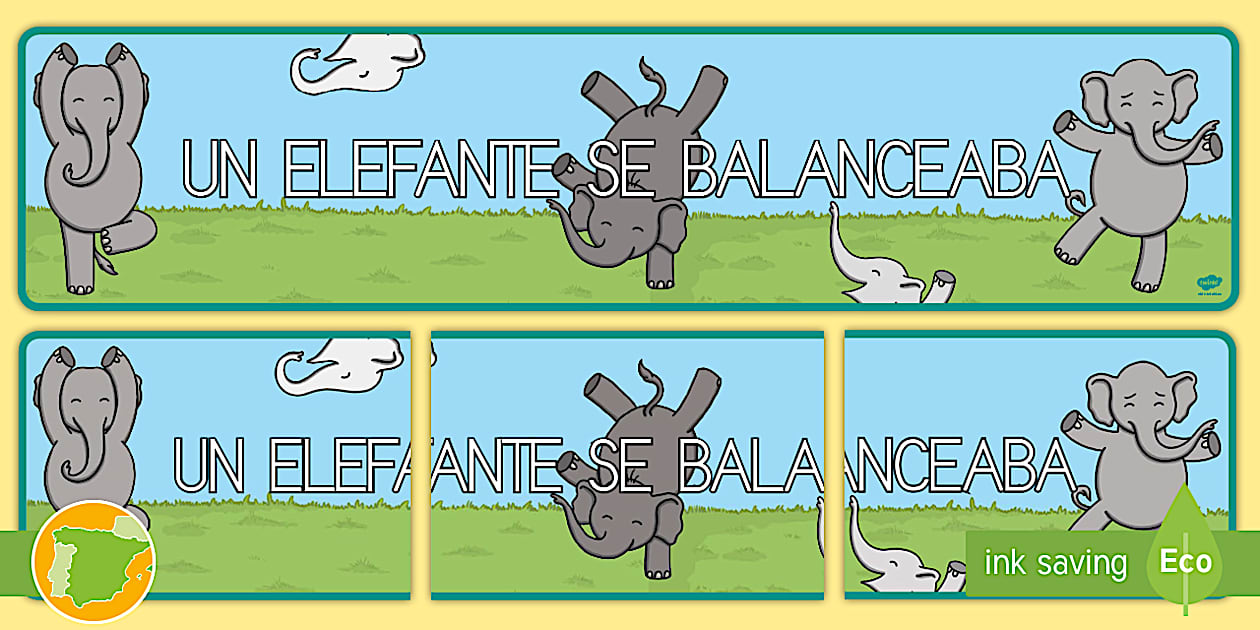 Pancarta: Un elefante se balanceaba