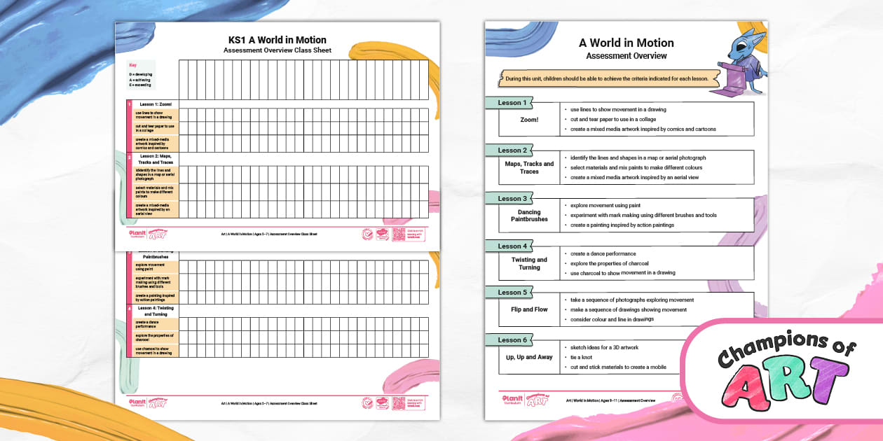Champions of Art: KS1 A World in Motion Assessment Pack
