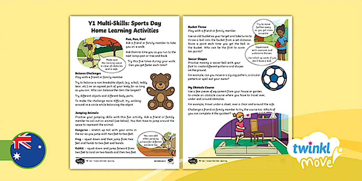 Move PE Year 1 Multi-Skills: Sports Day Home Learning Tasks