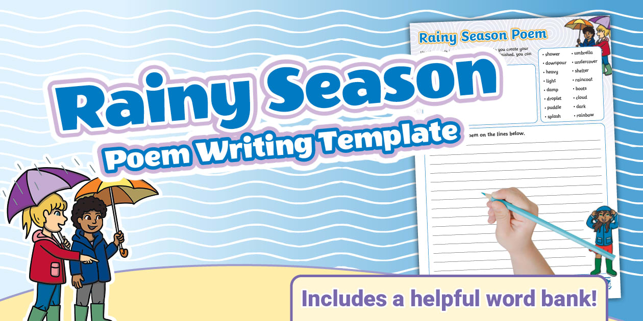 Rainy Season Poem Writing Template