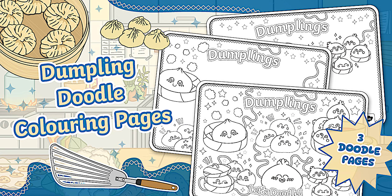 Dumpling Doodle Colouring Pages