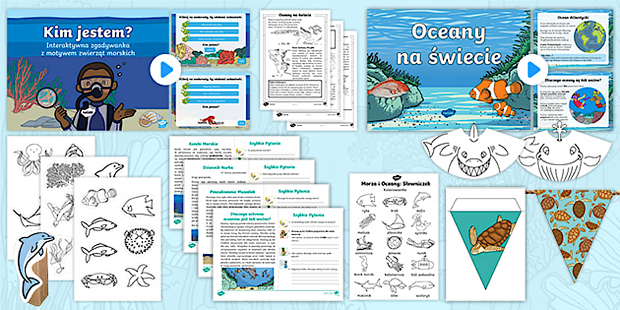 Morza i oceany | Zestaw materiałów (teacher made) - Twinkl