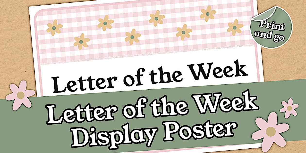 Checkered Charm Themed Letter of the Week Display Poster