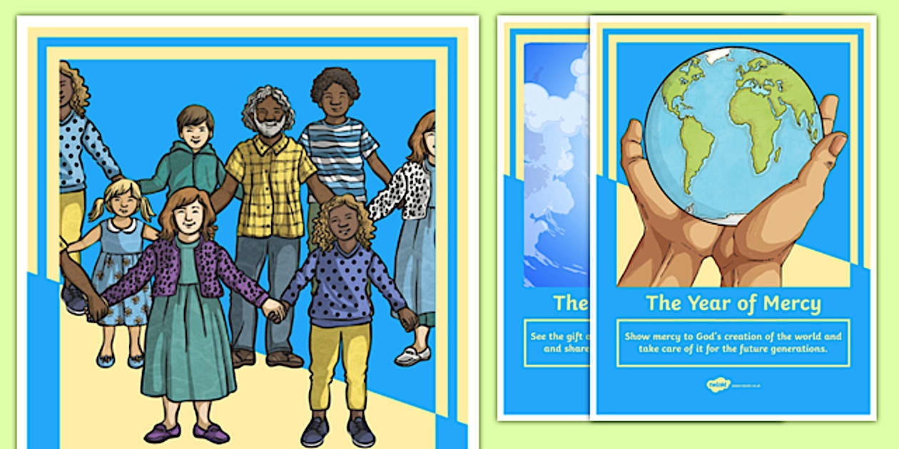 Cursive Year of Mercy A4 Display Poster (teacher made)