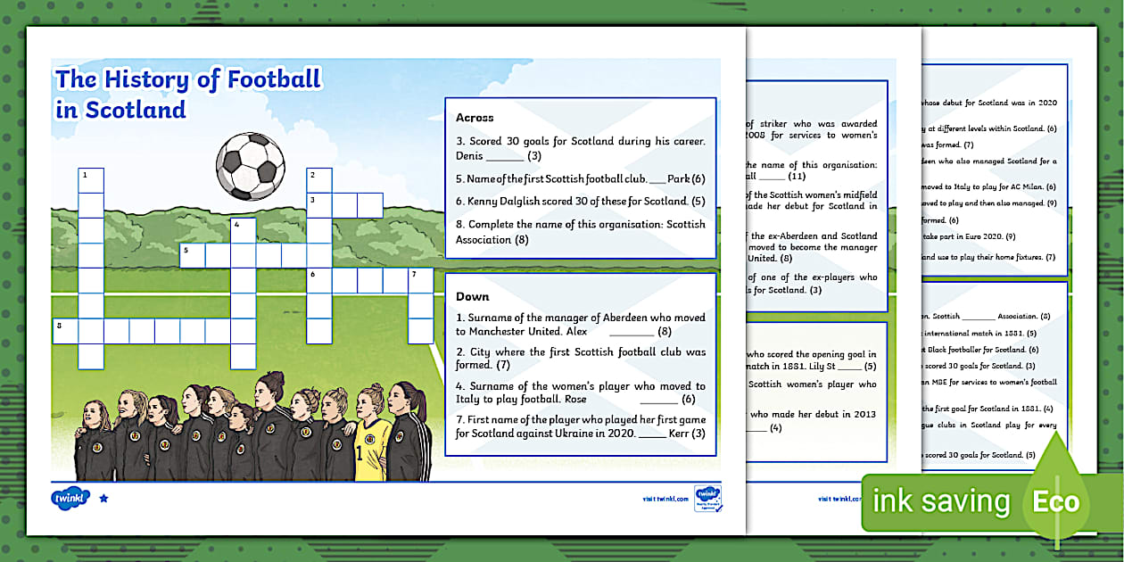 The History of Football in Scotland Differentiated Crossword