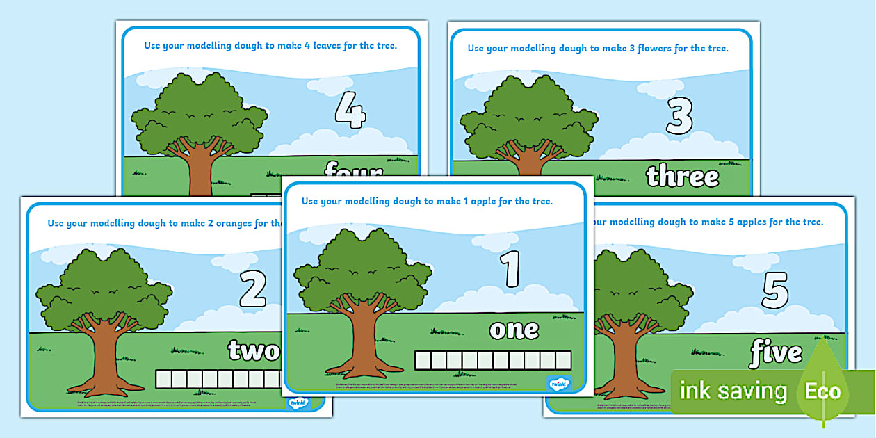 Counting Activity Modelling Dough Mats - Twinkl