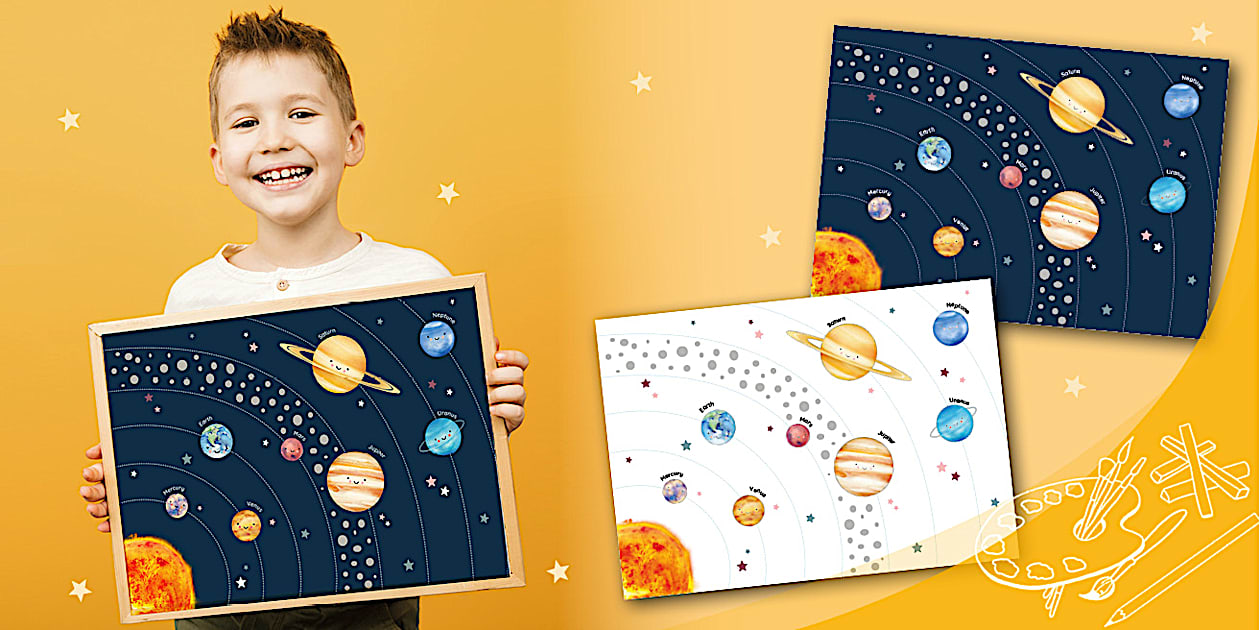 Cute Solar System Children's Room Poster