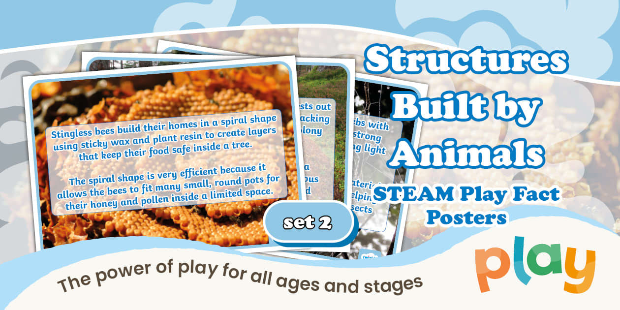 Structures Built by Animals Set 2 STEAM Play Fact Posters