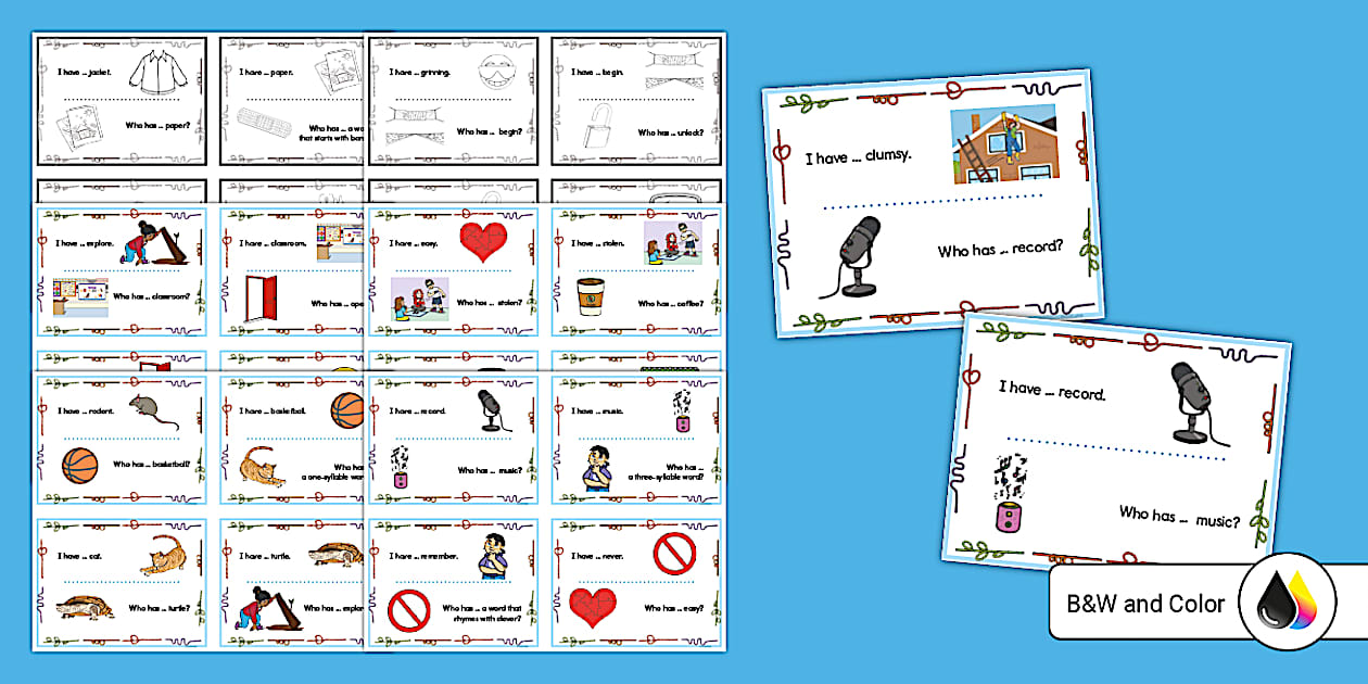 I Have, Who Has Syllabication Game for K-2nd Grade - Twinkl