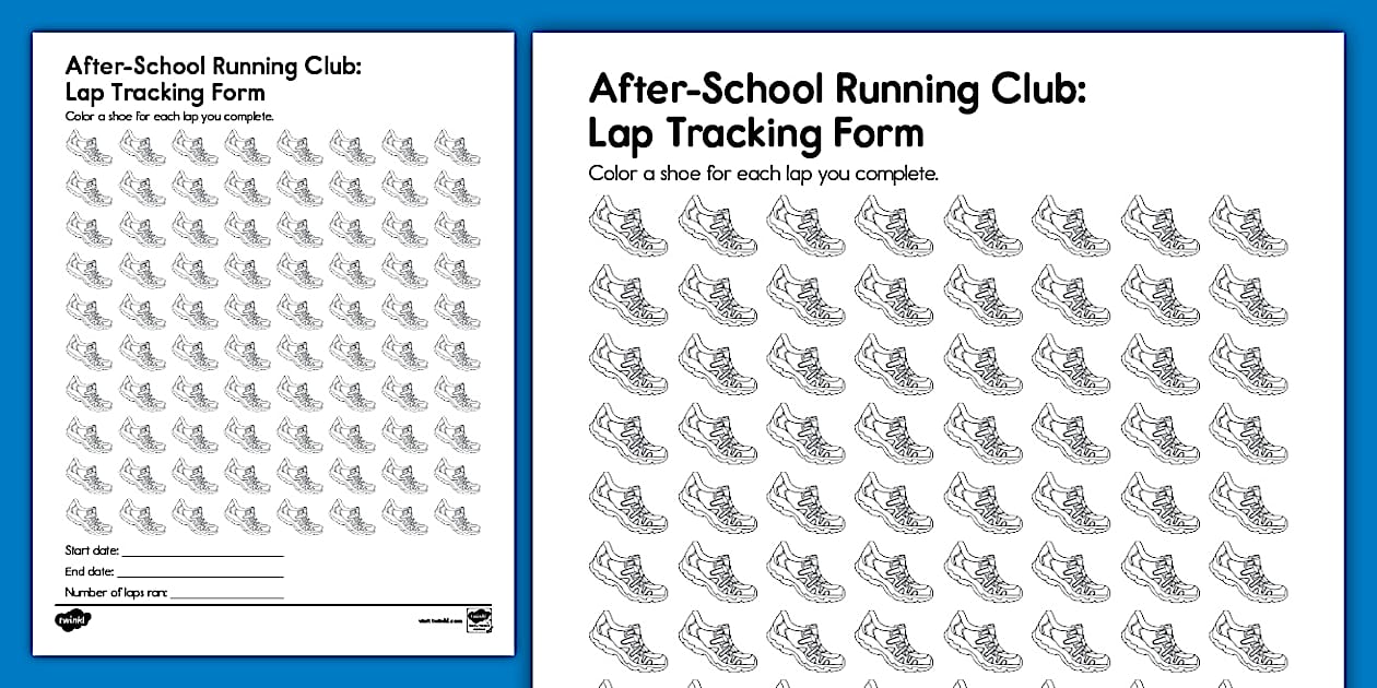 After-School Running Club: Lap Tracking Form (teacher made)