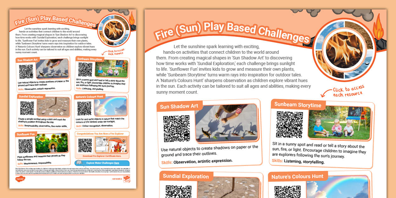 Fire Play-Based Challenges (teacher made) - Twinkl