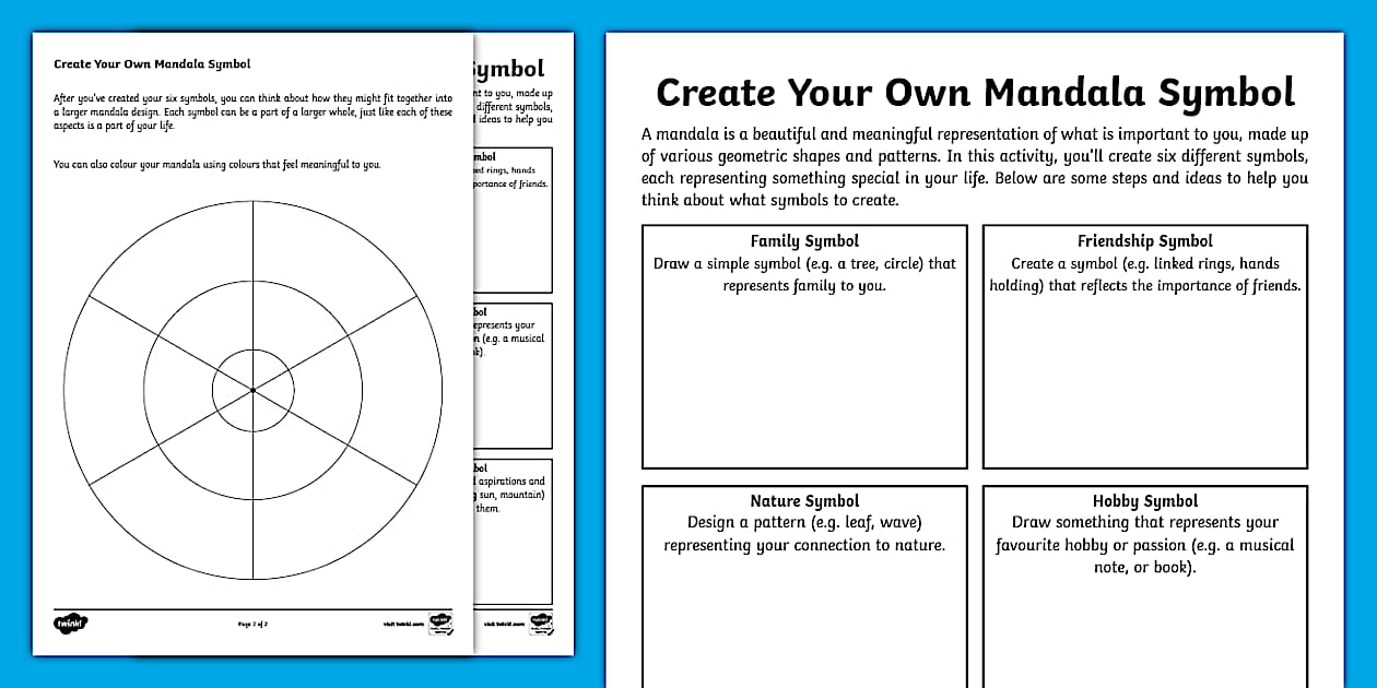 Create Your Own Mandala Symbols Activity (teacher made)