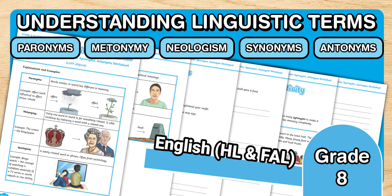 Grade 8 English (HL and FAL) Understanding Linguistic Terms
