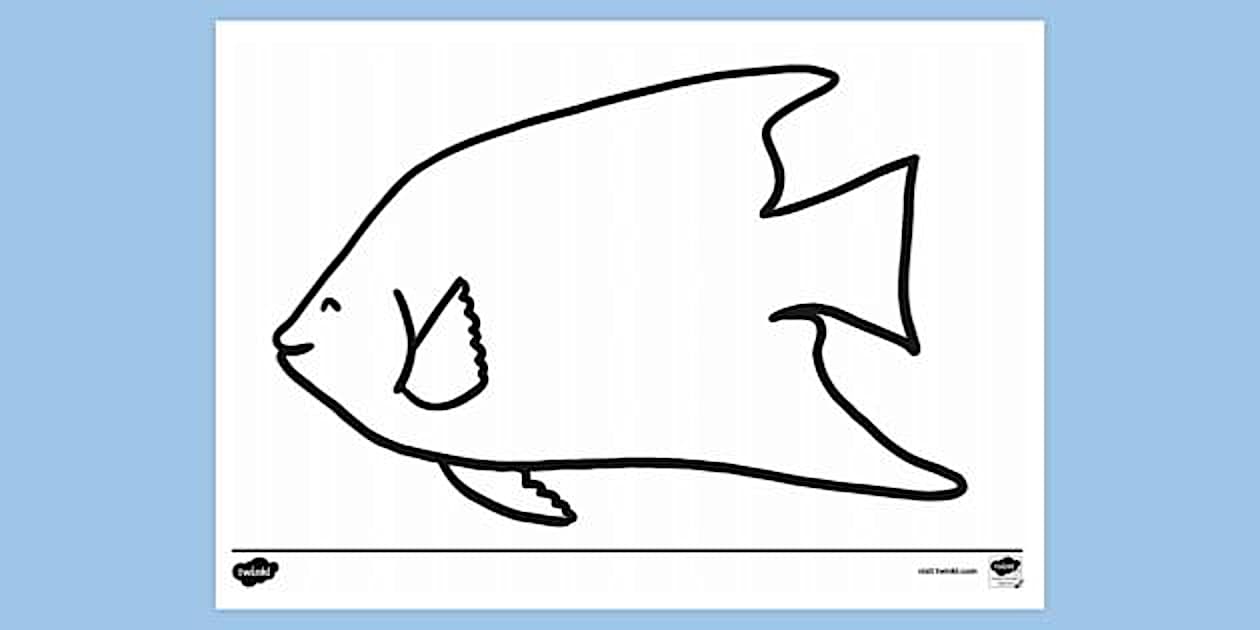 Angel Fish Colouring Sheet | Sea Colouring Pages | KS1