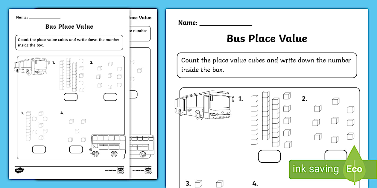 Bus Place Value Activity Sheet