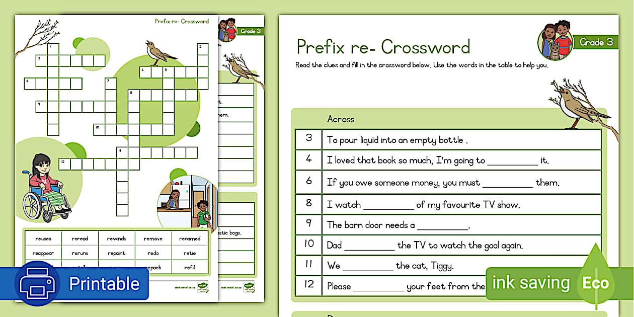 Prefix re Crossword Puzzle (teacher made) Twinkl Prefix re Crossword Puzzle (teacher made) Twinkl