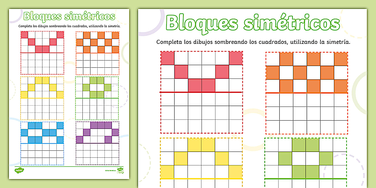 Ficha de actividad: Líneas horizontales de simetría