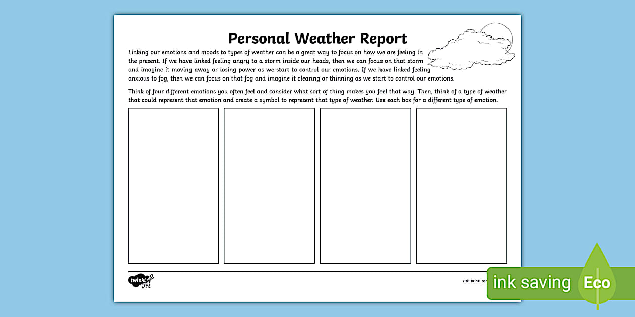 Personal Weather Report - Positive Thoughts (teacher made)