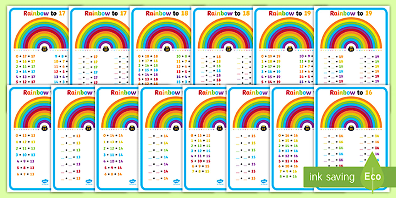 Rainbow 12 to 19 Display Poster - (Hecho por educadores)