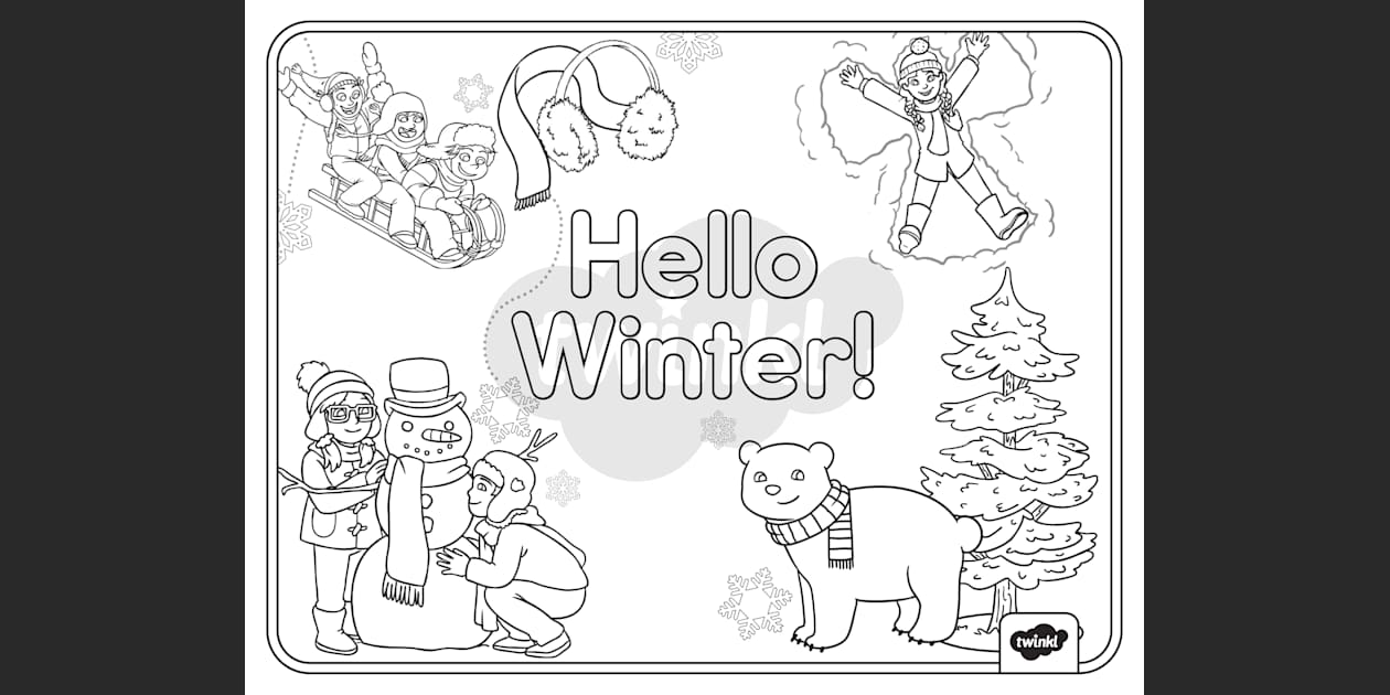 s is for snow coloring page