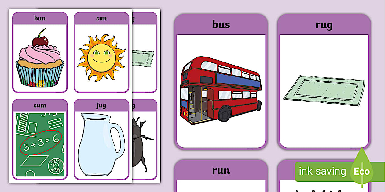 SA CVC Word Cards U (teacher made) - Twinkl