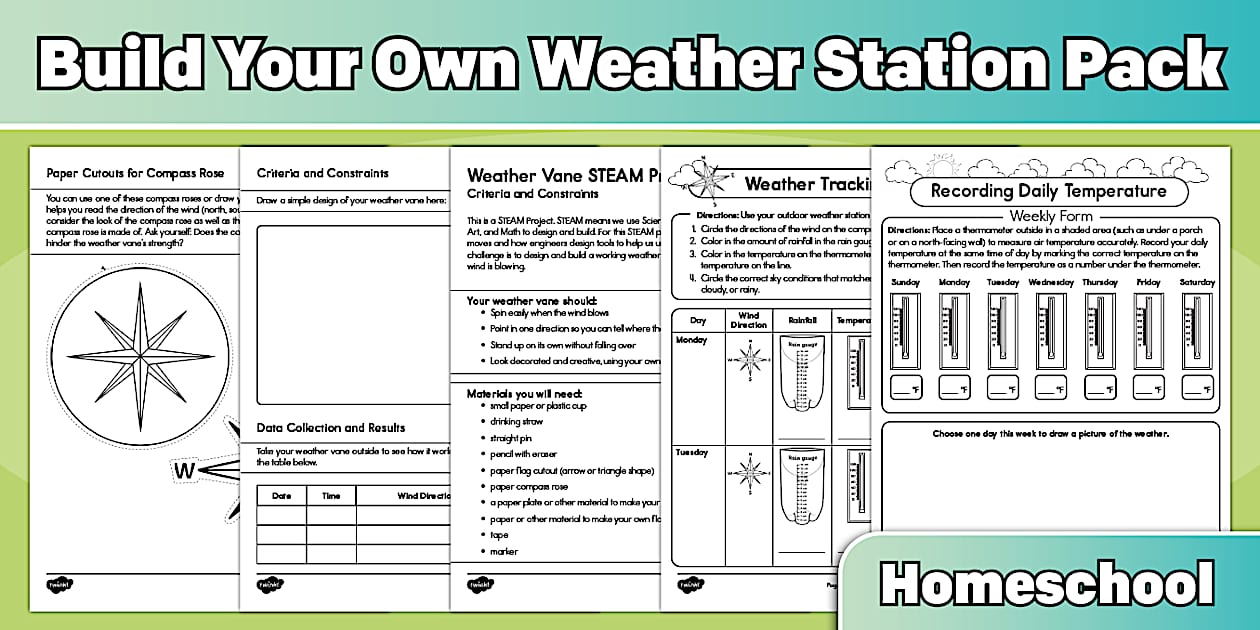 Homeschool Build Your Own Weather Station Activity Pack